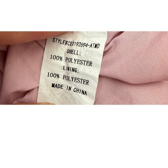 Melloday Pink Floral Pleated Long Sleeve Swing Mini Dress Small - Picture 6 of 8